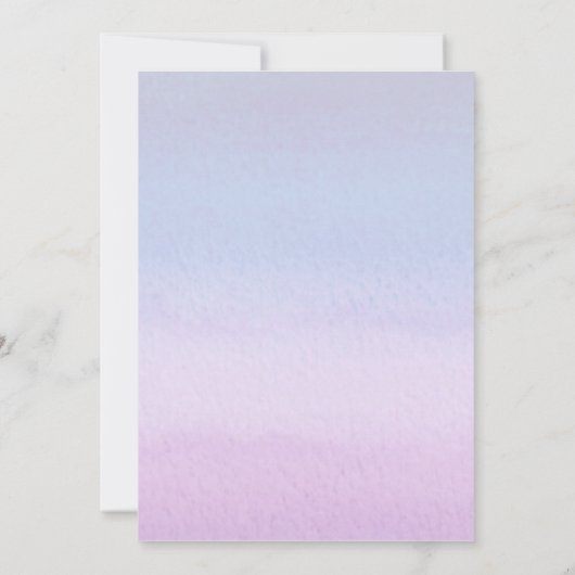 Unicorn Birthday Uitnodiging Roze Paars Gold (Achterkant)