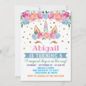 Unicorn Birthday Uitnodiging Unicorn party (Voorkant)