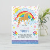 Unicorn Birthday Uitnodigingen voor kinderen (Staand voorkant)