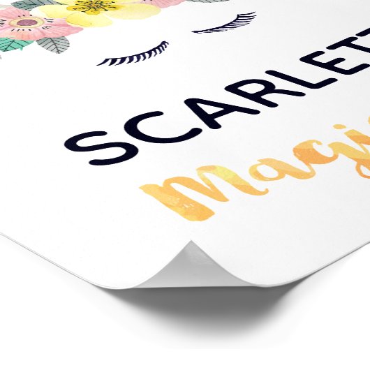 Unicorn Birthday Welcome Sign Poster (Hoek)