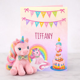 Unicorn Birthday wil je 8 jaar oud Kaart