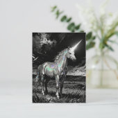 Unicorn Black and White Briefkaart (Staand voorkant)
