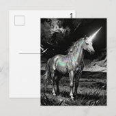 Unicorn Black and White Briefkaart (Voorkant / Achterkant)