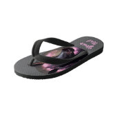 Unicorn Black en Pink Fantasy Creature Kinder Teenslippers (Schuin)