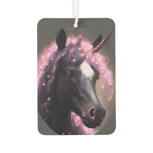 Unicorn Black en Pink Fantasy Creature Luchtverfrisser (Achterkant)