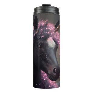 Unicorn Black en Pink Fantasy Creature Thermosbeker