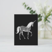 Unicorn Black en White Print Briefkaart (Staand voorkant)
