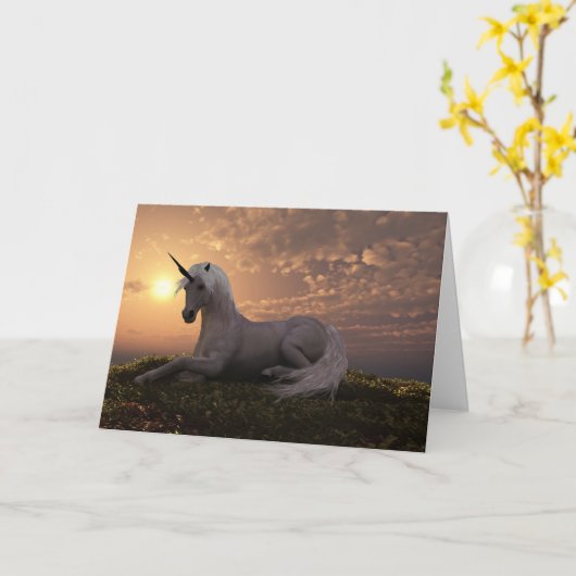 UNICORN BLANK-WENSKAART KAART (Gele Bloem)