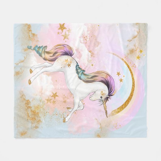 Unicorn Blanket Fleece Deken (Voorkant (Horizontaal))