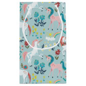 Unicorn blauwe magische meisjes eerste verjaardag klein cadeauzakje (Achterkant)