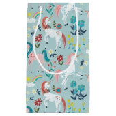 Unicorn blauwe magische meisjes eerste verjaardag klein cadeauzakje (Voorkant)