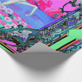 Unicorn Blauwgroen-Roze Tapistry Gifts by Sharles Cadeaupapier (Hoek)