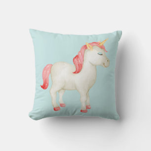 Unicorn Blauwgroen Sierkussen
