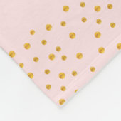 Unicorn, bloemen & gouden confetti met lichtroze f fleece deken (Hoek)