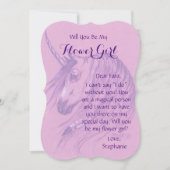 Unicorn Bloemenmeisje Invitation Bruin inheems paa Kaart (Voorkant)