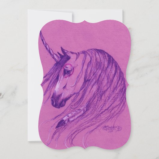 Unicorn Bloemenmeisje Invitation Bruin inheems paa Kaart (Achterkant)