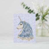 Unicorn Blue Hair Briefkaart (Staand voorkant)
