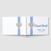 Unicorn Blue Lace Ribbon Wedding Guestbook Gastenboek (Volledig)