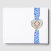 Unicorn Blue Lace Ribbon Wedding Guestbook Gastenboek (Achterkant)