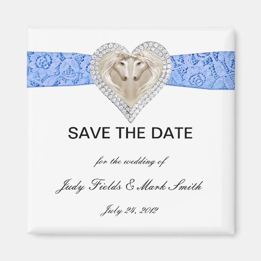 Unicorn Blue Lace Save the Date Magnet (Voorkant)