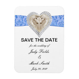 Unicorn Blue Lace Save the Date Magnet Magneet