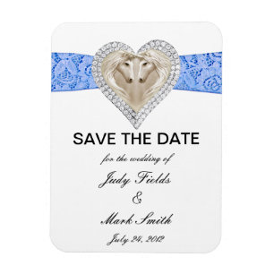 Unicorn Blue Lace Save the Date Magnet Magneet