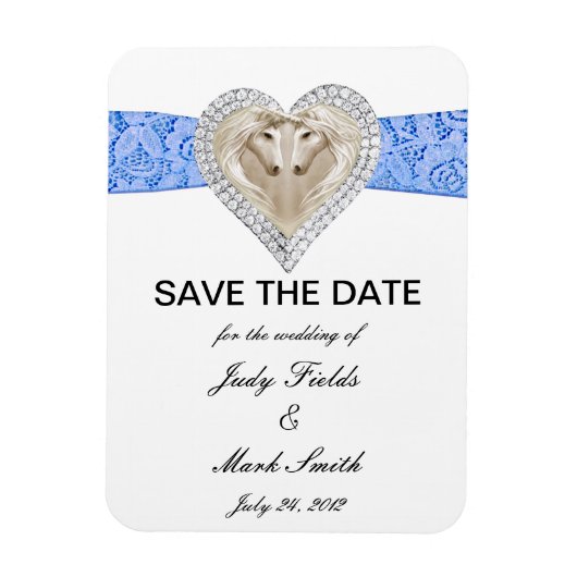 Unicorn Blue Lace Save the Date Magnet Magneet (Verticaal)