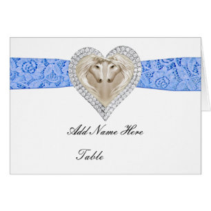 Unicorn Blue Lace Table Place Card