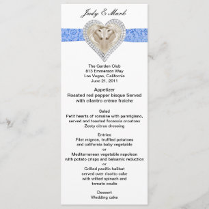 Unicorn Blue Lace Weddenemkaart Menu