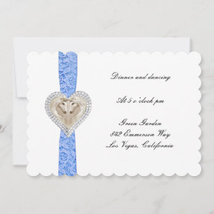 Unicorn Blue Lace Wedding Reception Kaart