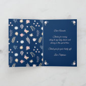 Unicorn Blush & Navy Baby shower Dank u Bedankkaart (Binnen)