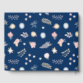 Unicorn Blush & Navy Baby shower gepersonaliseerd Gastenboek (Achterkant)