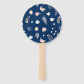 Unicorn Blush & Navy Baby shower gepersonaliseerd Handwaaier (Achterkant)