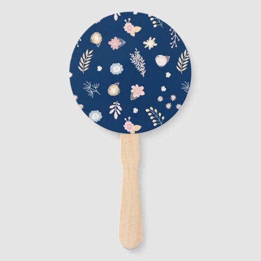 Unicorn Blush & Navy Baby shower gepersonaliseerd Handwaaier (Achterkant)