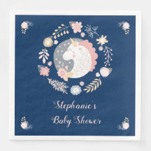 Unicorn Blush & Navy Baby shower gepersonaliseerd