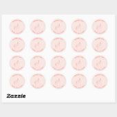 Unicorn Blush Pink Birthday Bedankt Ronde Sticker (Vel)