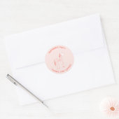 Unicorn Blush Pink Birthday Bedankt Ronde Sticker (Envelop)