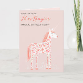 Unicorn Blush Pink Simple Birthday Party