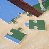 Unicorn bocht om Christelijke puzzel te kruisen (Zijkant)