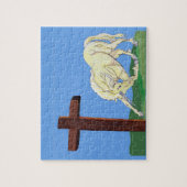 Unicorn bocht om Christelijke puzzel te kruisen Legpuzzel (Verticaal)