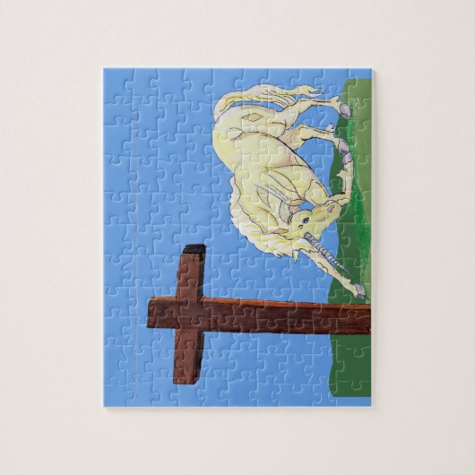 Unicorn bocht om Christelijke puzzel te kruisen Legpuzzel (Verticaal)