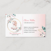 Unicorn boho visitekaartje waterverf blauwgroen ro (Voorkant)