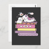 Unicorn Book Reading Girl Reader Future Librarian Briefkaart (Voorkant / Achterkant)