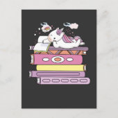 Unicorn Book Reading Girl Reader Future Librarian Briefkaart (Voorkant)