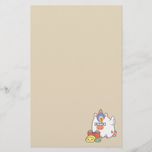 Unicorn Bookworm Briefpapier (Voorkant)