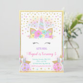 Unicorn Bowling Invitation, Unicorn Party, Bowling Kaart (Staand voorkant)