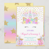 Unicorn Bowling Invitation, Unicorn Party, Bowling Kaart (Voorkant / Achterkant)