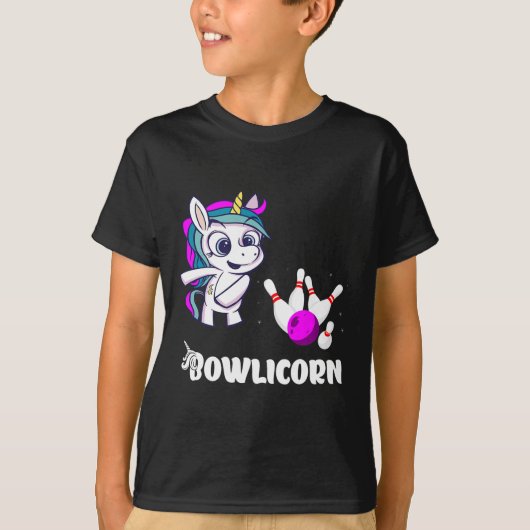 Unicorn Bowling Pin Strike Bowling Bowler Bowling T-shirt (Voorkant)