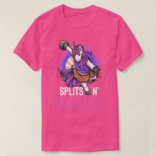 Unicorn Bowling Team Splits N Giggles T T-shirt (Design voorkant)