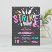 Unicorn Bowling Uitnodiging Bowling Birthday Parti (Staand voorkant)